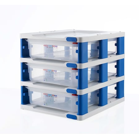 Araven TOWER GN1/1 WITH 3 AIRTIGHT 4" CONTAINERS, 22 1/8" X 14 5/8" X 15 5/8" 19861